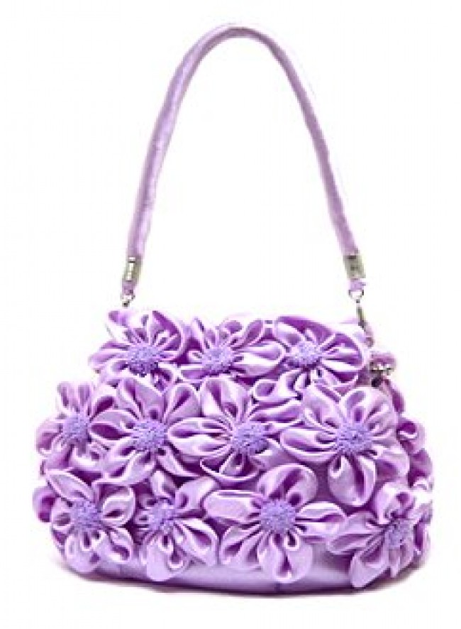 Evening Bag -  Rosettes &ndash; Lilac &ndash; BG-02027LI
